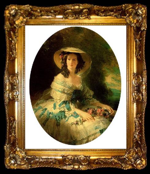framed  Franz Xaver Winterhalter Eugenie of Montijo, Empress of France, ta009-2